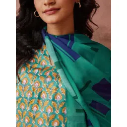 Fabindia Green Printed Stole image 5