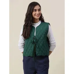 Fabindia Green Quilted Jacket-picture-47