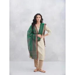 Fabindia Green Solid Dupatta-picture-39