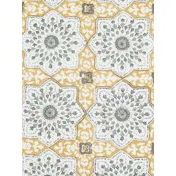 Fabindia Grey & Yellow Floral Cotton Square Cushion Covers image 1