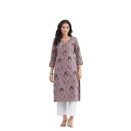 Fabindia Grey Cotton Ikat Kurta-picture-30