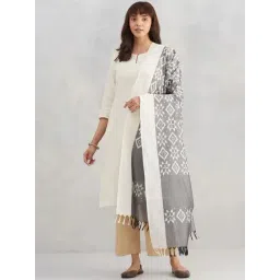 Fabindia Grey Cotton Printed Dupatta-picture-23