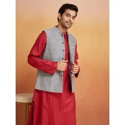 Fabindia Grey Cotton Regular fit Print Casual jackets and blazers-picture-25