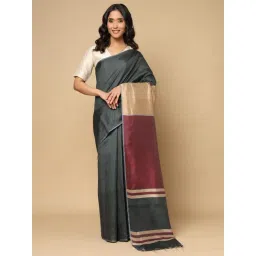 Fabindia Grey Woven Design Saree-picture-24