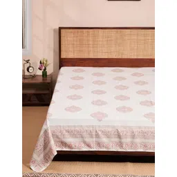 Fabindia Gulab Pink & White Printed Cotton 120 TC Single Bed Cover-picture-11