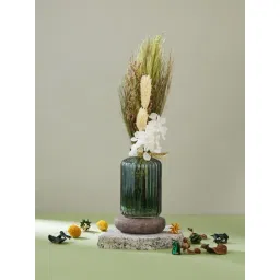 Fabindia Gulmohar Green Dried Flowers Bud Vase with Flower-image-23