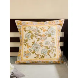 Fabindia Hamza Aqua Cotton Printed Cushion Cover-image-23