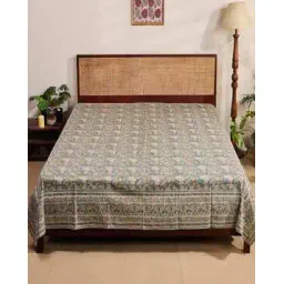 fabindia Hand Block Cotton Printed Bed Cover-picture-44