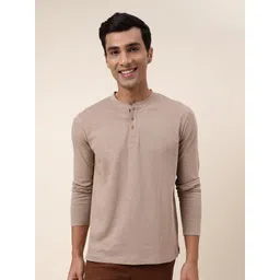 Fabindia Henley Neck Cotton Relaxed Fit T-shirt-picture-34