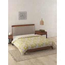 Fabindia Ihania Yellow Cotton Printed Single Quilt-picture-10