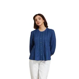 Fabindia Indigo Cotton Printed Top-picture-21