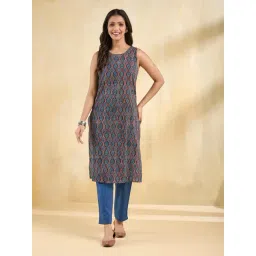 Fabindia Indigo Printed Kurta-picture-21