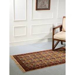 Fabindia Kalamkari Red & Beige Ethnic Motifs Printed Cotton Dhurrie-picture-18