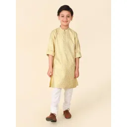 Fabindia Kids Beige Printed Full Sleeves Kurta-picture-21