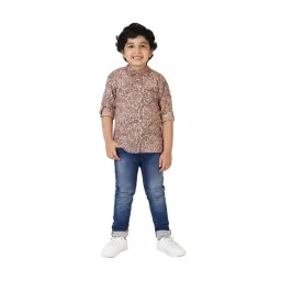 Fabindia Kids Beige Printed Kurta-picture-20