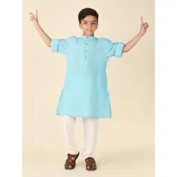 Fabindia Kids Blue Cotton Printed Full Sleeves Kurta-picture-35
