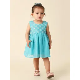 Fabindia Kids Blue Embroidered Dress-picture-20