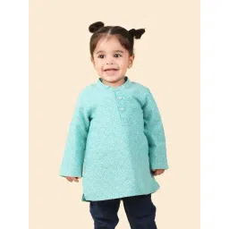 Fabindia Kids Blue Printed Full Sleeves Kurta-picture-27