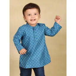 Fabindia Kids Blue Printed Kurtas-picture-26