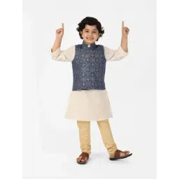 Fabindia Kids Blue Printed Nehru Jacket-picture-38