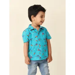 Fabindia Kids Blue Printed Shirt-picture-21