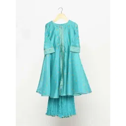 Fabindia Kids Blue Printed Suit Set-picture-18