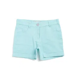 Fabindia Kids Blue Solid Shorts image 1