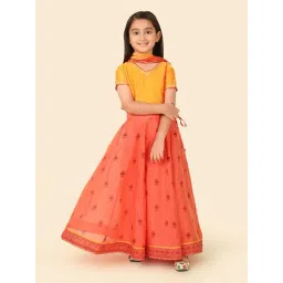 Fabindia Kids Coral Printed Lehenga Set-picture-24