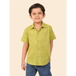 Fabindia Kids Green Printed Shirt-picture-26