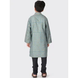 Fabindia Kids Grey Printed Full Sleeves Kurta image 2