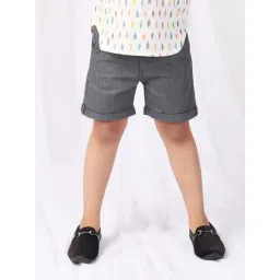 Fabindia Kids Grey Textured Shorts-picture-16