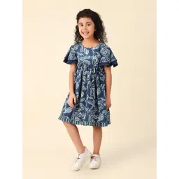 Fabindia Kids Indigo Printed Dress-picture-18