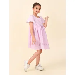 Fabindia Kids Lavender Embroidered Dress image 4