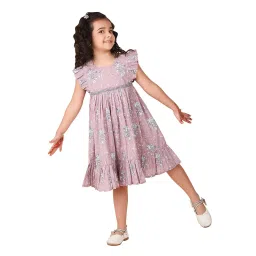 Fabindia Kids Lavender Floral Print Dress image 1