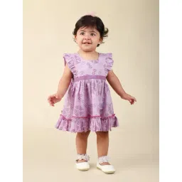 Fabindia Kids Lavender Printed Dress-picture-19
