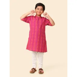 Fabindia Kids Magenta Printed Full Sleeves Kurta-picture-19