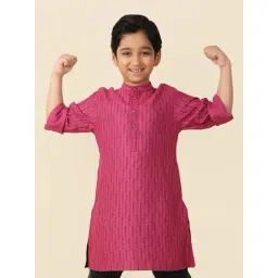 Fabindia Kids Magenta Printed Full Sleeves Kurta-picture-44