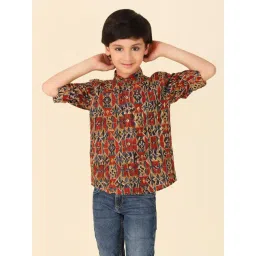 Fabindia Kids Multicolor Printed Full Sleeves Shirt-picture-47
