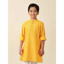 Fabindia Kids Mustard Printed Full Sleeves Kurta-picture-22