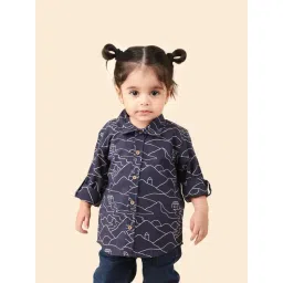 Fabindia Kids Navy Printed Full Sleeves Shirt-picture-36