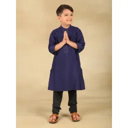 Fabindia Kids Navy Woven Kurtas-picture-11