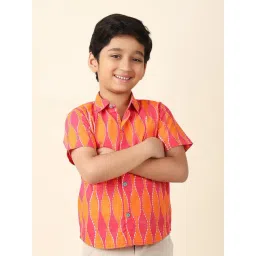 Fabindia Kids Pink & Orange Printed Shirt-picture-20