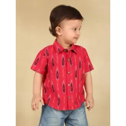 Fabindia Kids Pink Cotton Woven Shirt-picture-31