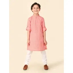 Fabindia Kids Pink Printed Full Sleeves Kurta-picture-19