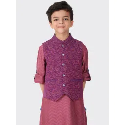Fabindia Kids Purple Cotton Printed Jacket-picture-47