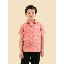 Fabindia Kids Purple Cotton Printed Regular Fit Shirt-picture-32