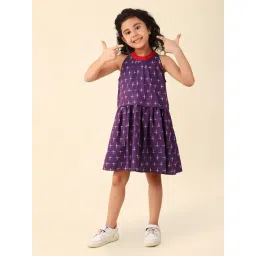 Fabindia Kids Purple Printed Dress-picture-48