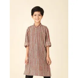 Fabindia Kids Red Printed Full Sleeves Kurta-picture-28