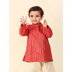 Fabindia Kids Red Printed Full Sleeves Kurta-picture-10
