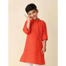 Fabindia Kids Red Printed Full Sleeves Kurta-picture-23